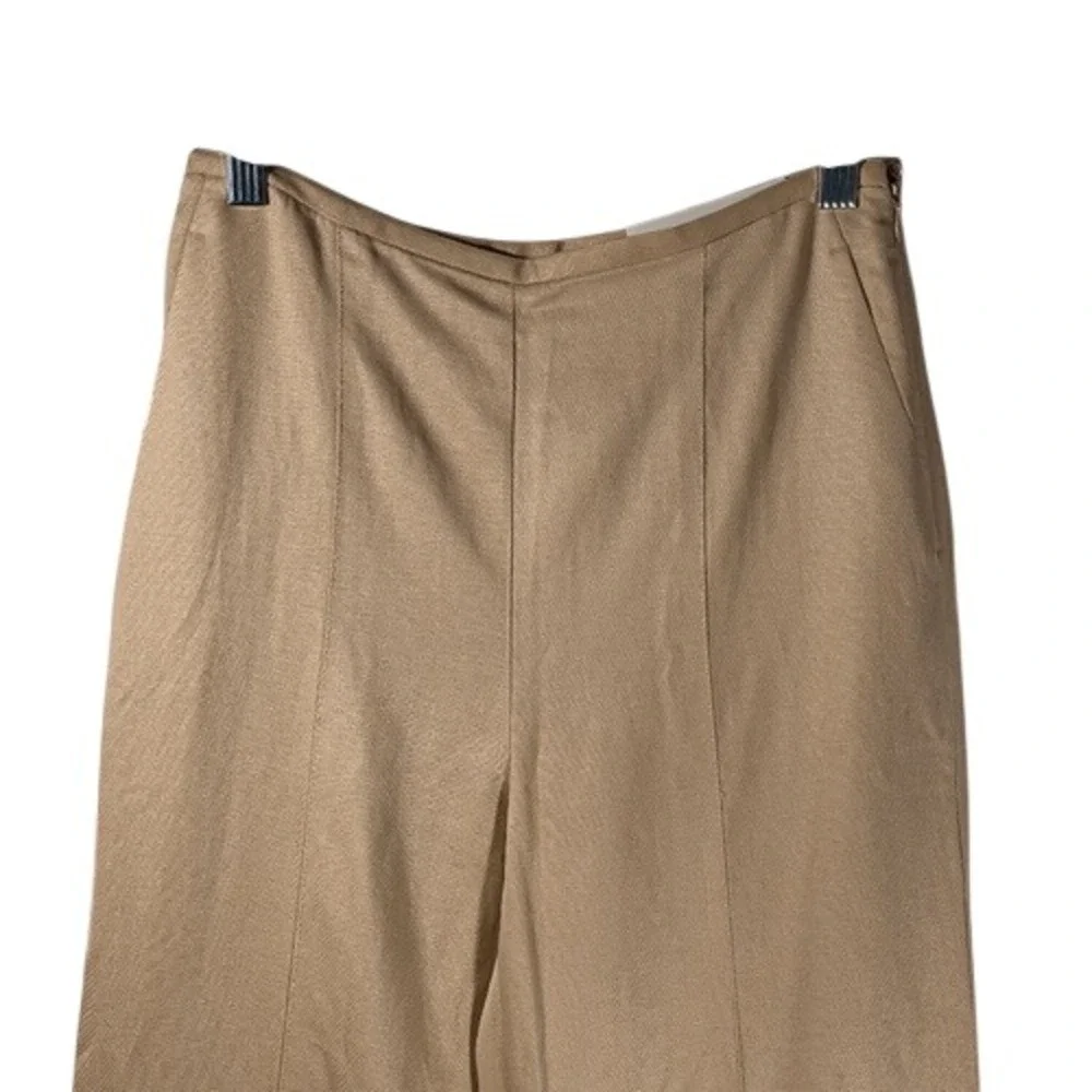 Ann Taylor Curvy Fit High Rise Tan Linen‎ Blend Straight Leg Pants Size 0 NWT